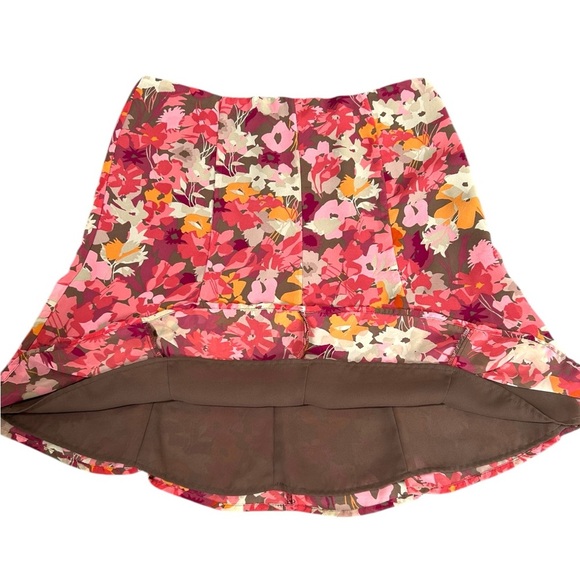 Vintage Old Navy Womens Skirt Lined Pink Maroon Floral A Line Spring Summer Sz 8 - Picture 4 of 6